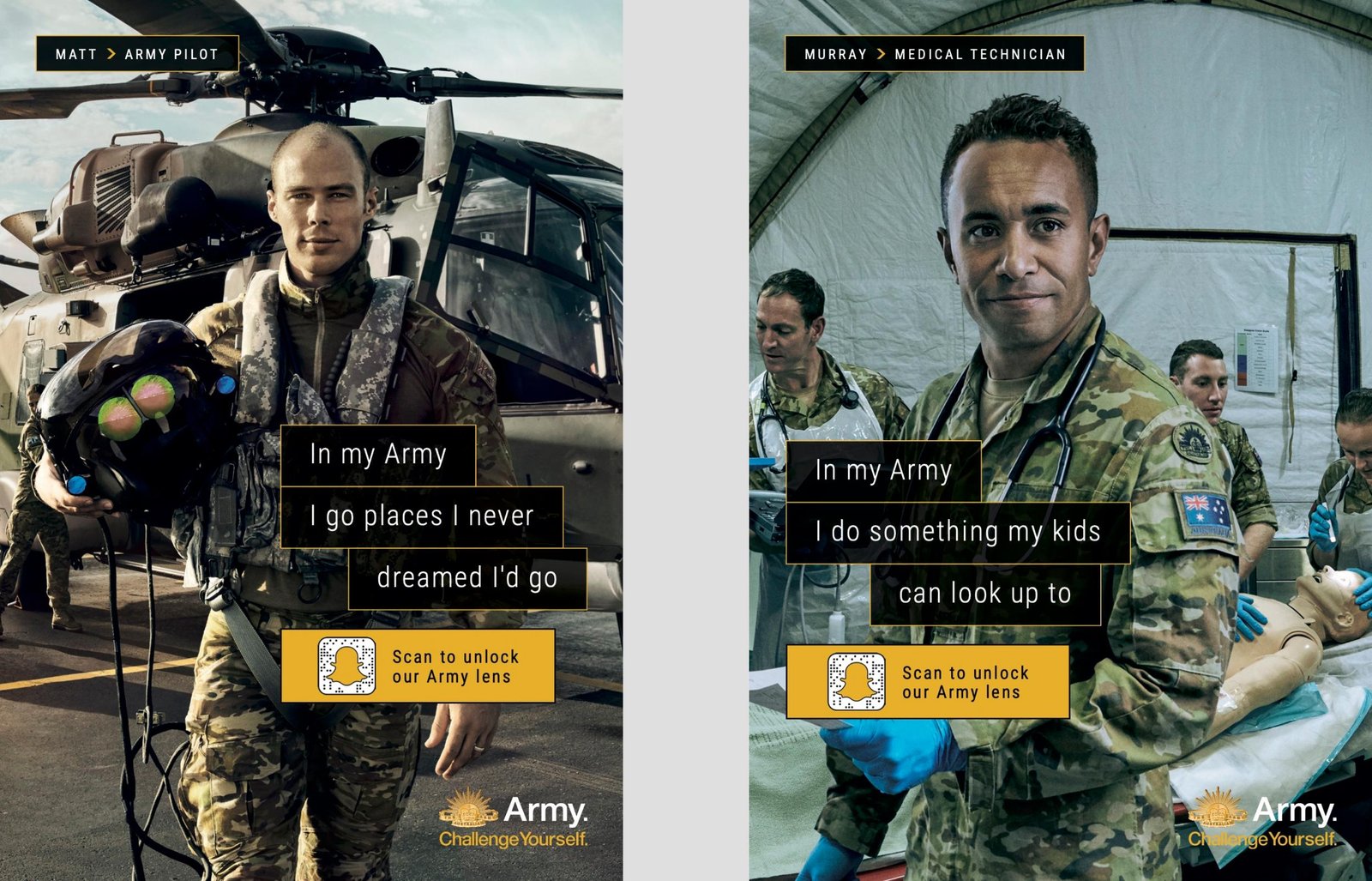 Australian Defence Force, Snapchat lens social ads