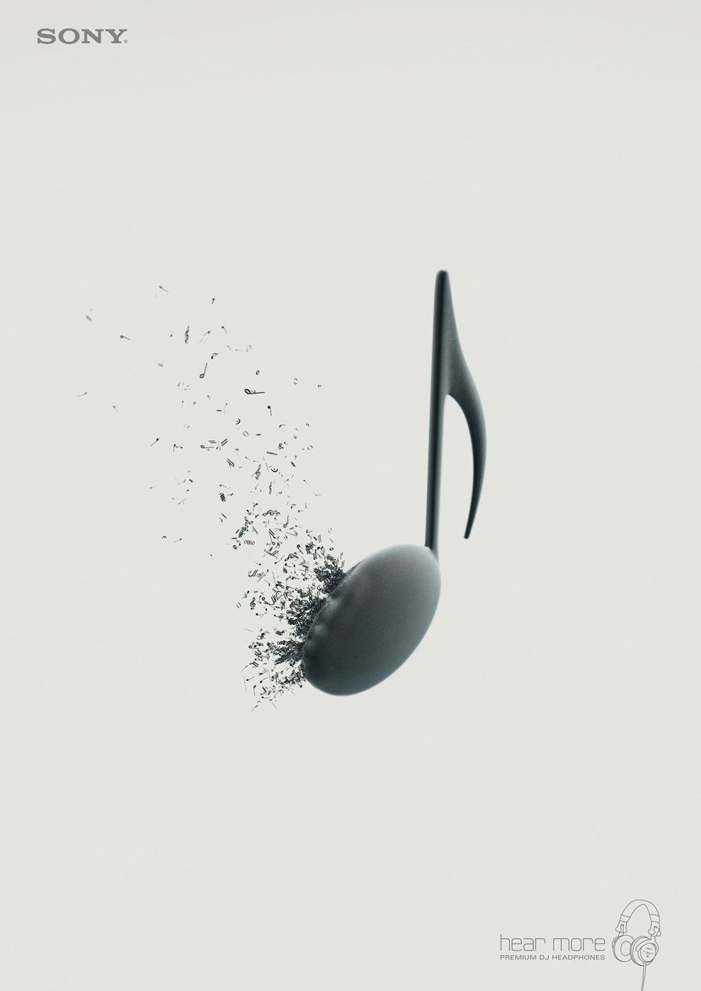 Sony, Hear More DJ headphones print ad