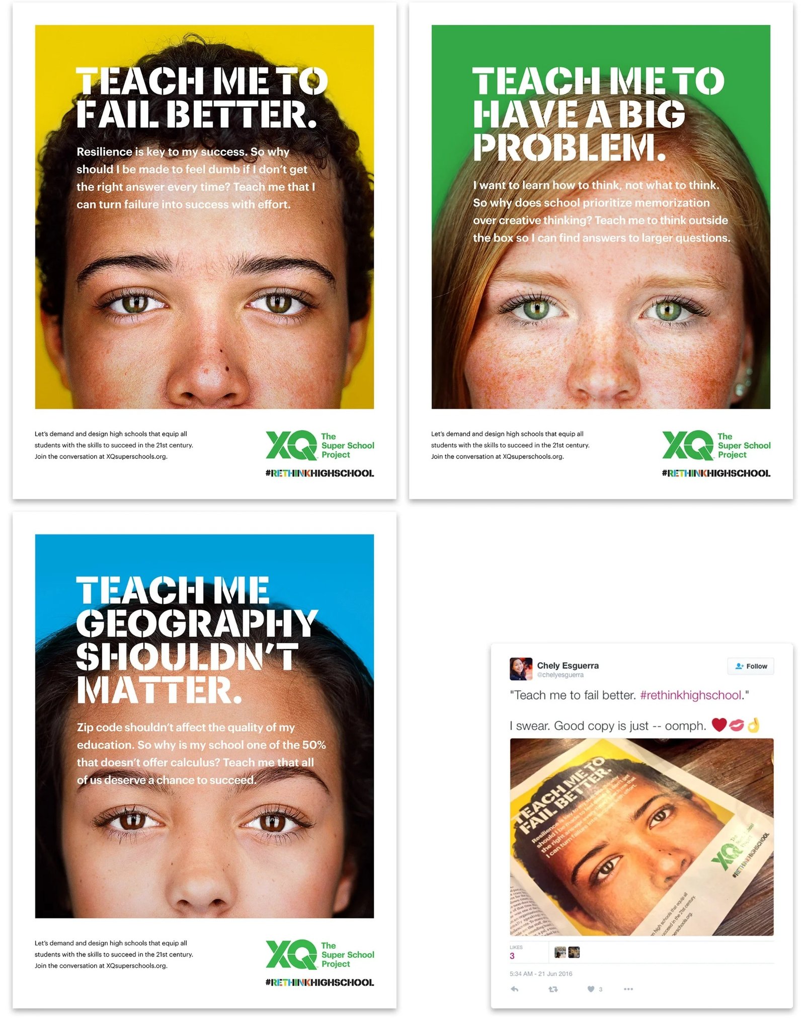 XQ Rethink High School print/social campaign